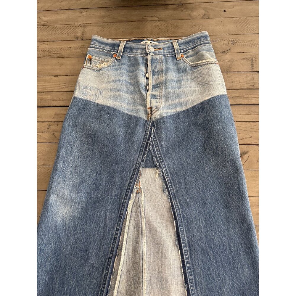 RE/DONE x Levis Seamed Denim Midi Skirt Medium / Light Size 25 - Picture 4 of 6